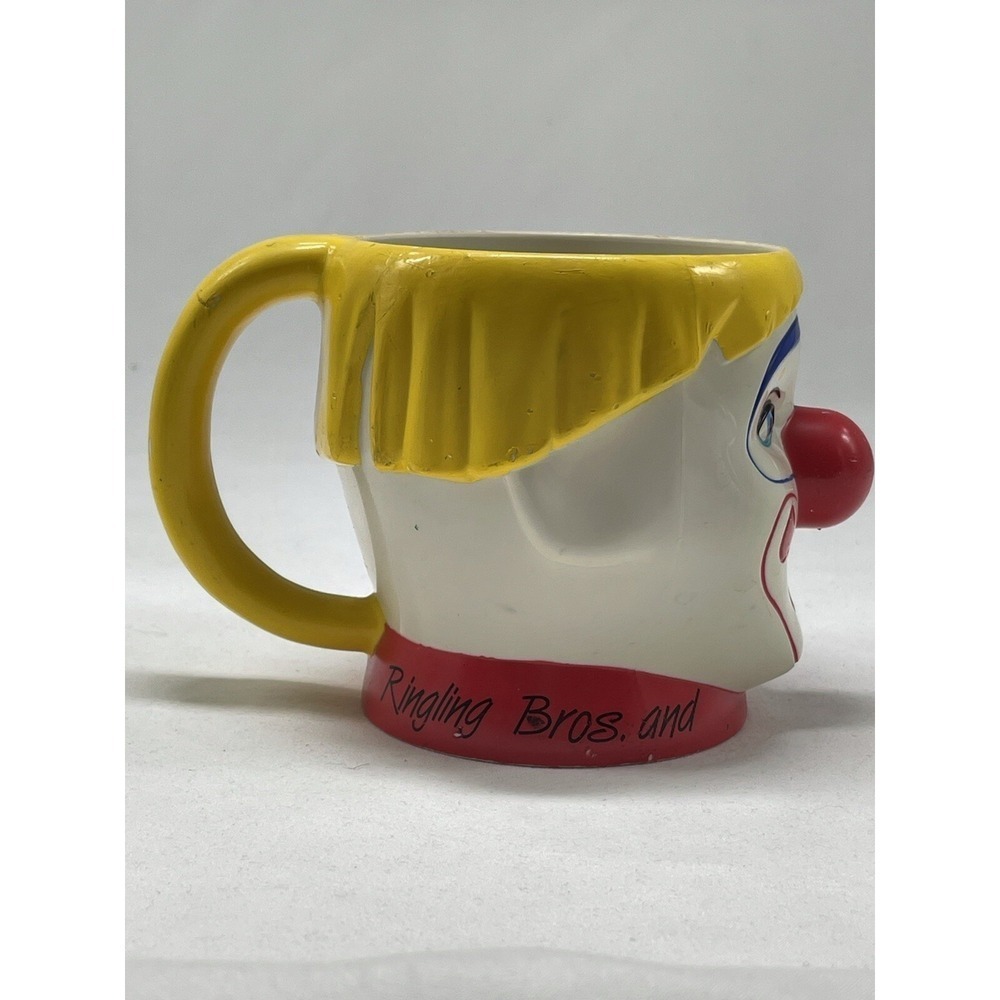 Vintage Ringling Bros and Barnum & Bailey Circus White CLOWN Plastic Mug Cup - Picture 4 of 9